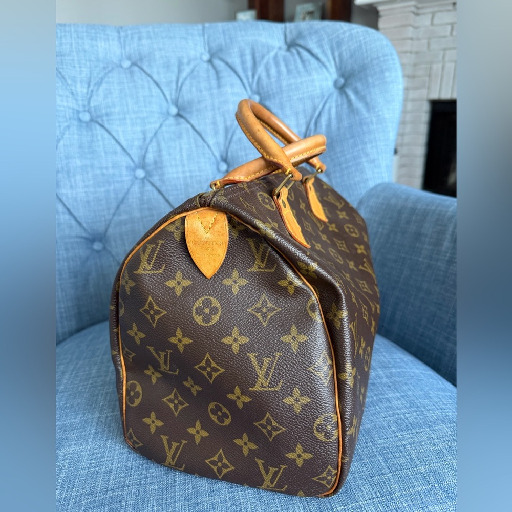Louis Vuitton Speedy 30 Monogram Canvas Bag Brown LV Authentic - Picture 2 of 16